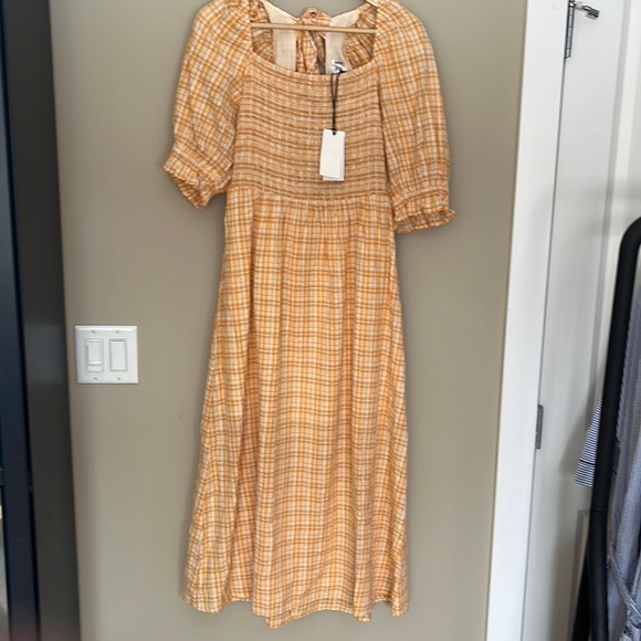 Rahi gingham midi dress bow open back - Picture 2 of 9